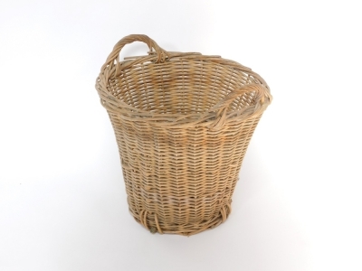 Two wicker log baskets, 67cm and 52cm diameter. - 3