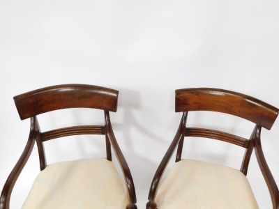 Two William IV and later carver chairs, each with shaped back, similar style re-upholstered and matched parts. - 3