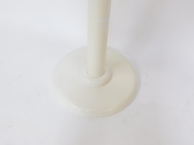 A Myers 2000 1970s white plastic coat rack, with ten arm revolving upper sections, two arm collar, raised on a circular base, 170cm high. - 3