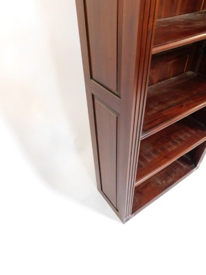 A Victorian style mahogany open bookcase, with four adjustable shelves, raised on fluted plinth base, 176cm high, 81cm wide, 34cm deep. - 3