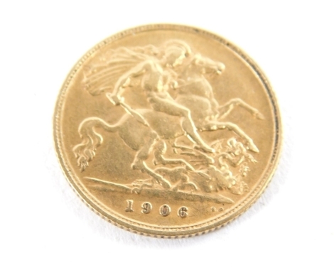 An Edward VII gold half sovereign, 1906.