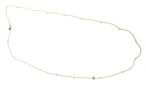 A silver gilt neck chain, of curb link design broken orbs, stamped 925, 100cm long, 6.6g all in.