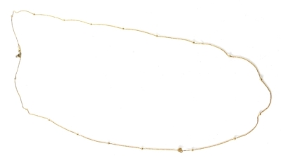 A silver gilt neck chain, of curb link design broken orbs, stamped 925, 100cm long, 6.6g all in.