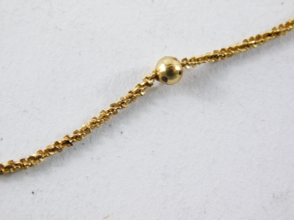 A silver gilt neck chain, of curb link design broken orbs, stamped 925 ...