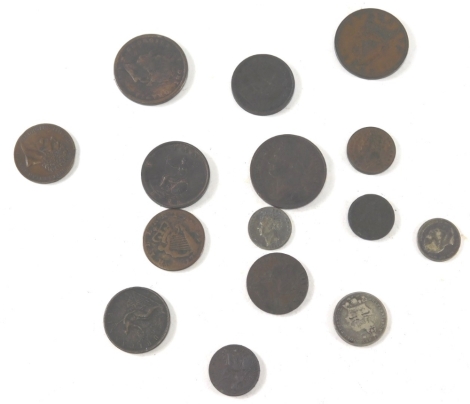 Various George IV coins, low denomination, some silver. (a quantity)
