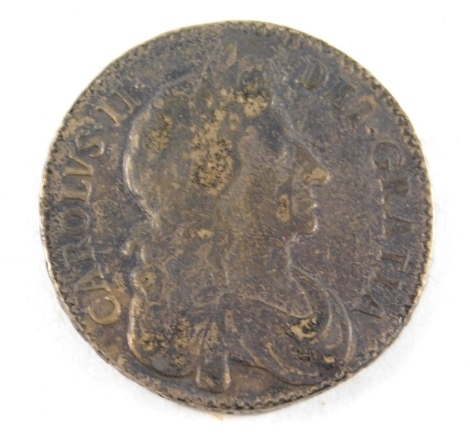 A Charles II silver half crown, 1679.