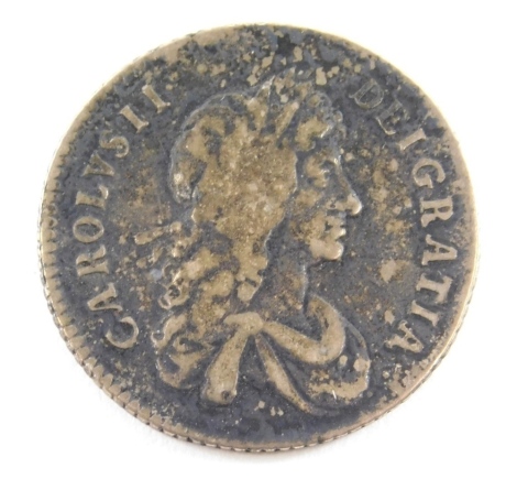A Charles II silver shilling, 1668.