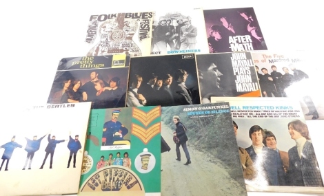 Various records, folk and blues, The Sect Downliners Sect, After-math, Blues Festival, The Beatles Help, Sgt. Pepper insert only, The Kinks Well Respected, Pretty Things, etc. (a quantity)