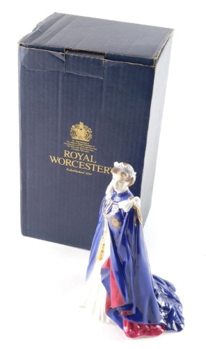 A Royal Worcester figure Queen Elizabeth II Golden Jubilee 1952-2002, number 804/1000, printed marks beneath, 23cm high. (boxed)