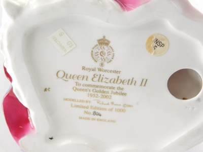 A Royal Worcester figure Queen Elizabeth II Golden Jubilee 1952-2002, number 804/1000, printed marks beneath, 23cm high. (boxed) - 2