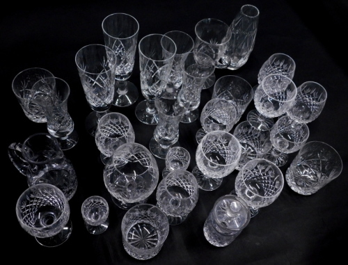 Various crystal glassware, drinking glasses, part suites, champagne flute, 18cm high, etc.(a quantity)
