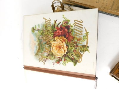 An early 20thC book of pressed flowers, to include Jordan and Jericho, etc., a Balmoral photograph album and an Ellis banjo sheet music book. (a quantity) - 3