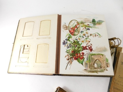 An early 20thC book of pressed flowers, to include Jordan and Jericho, etc., a Balmoral photograph album and an Ellis banjo sheet music book. (a quantity) - 4