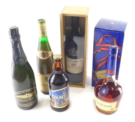 Various alcohol, Courvoisier brandy, Taylor's port, various other alcohol, etc. (a quantity)