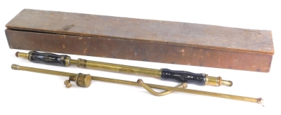 A brass solo garden sprayer with attachments, in original case with instructions.