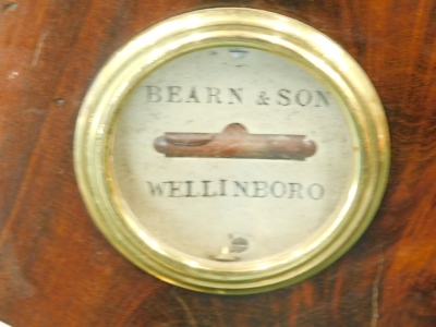 Bearn & Son, Wellinboro. A 19thC mahogany banjo barometer, with onion top and four dials, one signed, 109cm high. - 2