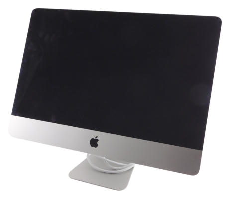An Apple 22 inch colour monitor, in silver trim.