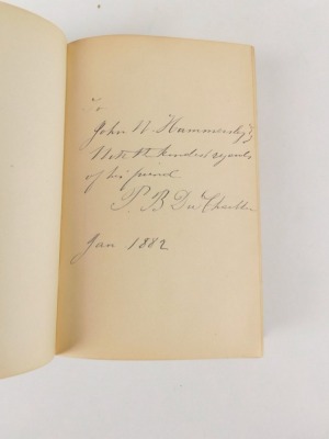 Du Chaillu (Paul B. ) LAND OF THE MIDNIGHT SUN 2 vol. FIRST U.S. EDITION INSCRIBED BY THE AUTHOR TO JOHN HAMMERSLEY, publisher's pictorial cloth, 8vo, New York, 1882 NYC *** This set is in very good condition. - 3