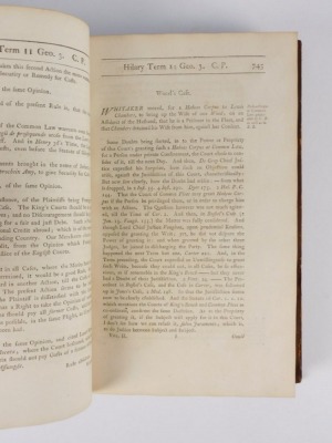 Blackstone (William) REPORTS OF CASES DETERMINED IN THE SEVERAL COURTS OF WESTMINSTER HALL FROM 1746 TO 1779... 2 vol., contemporary calf, tooled in blind, worn, rebacked, folio, W. Strahan, T. Cadell & D. Prince, 1781 - 5