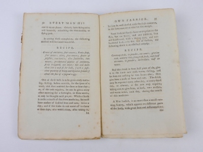 Clater (Francis) EVERY MAN HIS OWN FARRIER; OR THE WHOLE ART OF FARRIERY LAID OPEN... second edition half title, contemporary ownership inscription on title, publisher's original boards, uncut, contained in slip case, 8vo, Newark, J. Tomlinson, 1786 - 4