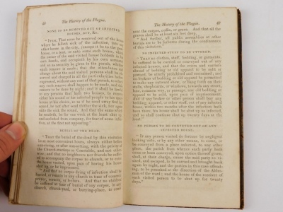 .- AN ABRIDGEMENT OF THE HISTORY OF THE GREAT PLAGUE IN LONDON IN THE YEAR 1665 BY A CITIZEN blindstamp of Brookwood Asylum, Surrey, contemporary tree calf, blind-stamp of SPCK, 8vo, C. & J. Rivington, 1824 - 3