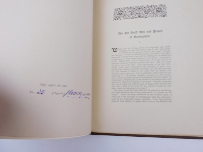 Briscoe (J. Potter) THE OLD GUILD HALL AND PRISON OF NOTTINGHAM ONE OF 50 LARGE PAPER COPIES SIGNED BY THE AUTHOR, publisher's boards, 4to, Nottingham, 1895 - 3