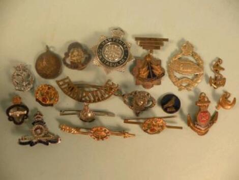 Various military cap badges