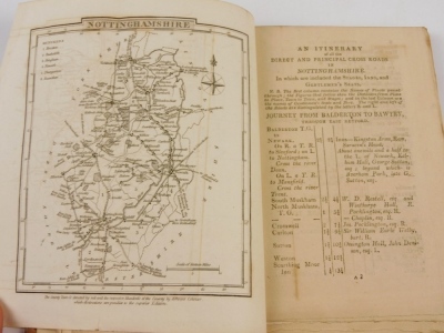 Cooke (George Alexander) TOPOGRAPHICAL AND STATISTICAL DESCRIPTION THE COUNTY OF NOTTINGHAM folding engraved map and plates, contemporary half calf over patterned boards, top board detached, 8vo, 1810 - 4