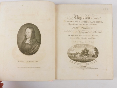 Throsby (John) Thoroton (Robert) THE ANTIQUITIES OF NOTTINGHAMSHIRE second edition, 3 vol., engraved plates throughout, lacks 2 plates, modern half calf over patterned boards, morocco spine labels, 1790 - 2