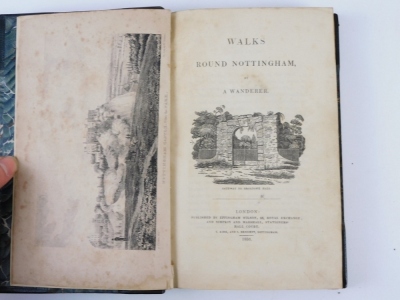 A Wanderer [Barker (M.H.)] WALKS ROUND NOTTINGHAM title vignette, engraved plates, contemporary half-moroco over patterned boards, 8vo, 1835 - 2