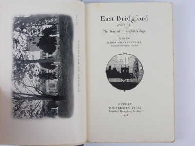 Du Bourlay Hill (Arthur) EAST BRIDGFORD frontispiece, folding map in pocket, publisher's cloth, dust-jacket, 8vo, Oxford, 1932 - 2