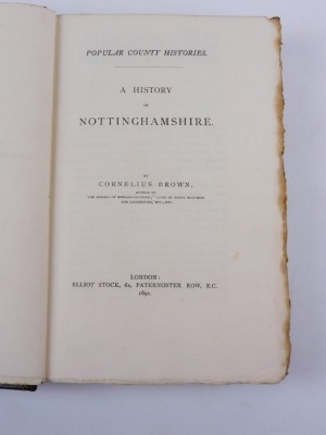 Brown (Cornelius) A HISTORY OF NOTTINGHAMSHIRE half title, vignettes, t.e.g., morocco-backed boards, 8vo, 1891 - 2