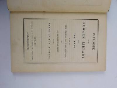 Withdrawn Pre-Sale by vendor Newark.- Libraries.- Ridge (William) A CATALOGUE OF THE BOOKS CONTAINED IN THE LIBRARY OF THE CHURCH OF SAINT MARY MAGDALENE IN NEWARK UPON TRENT..., 1854 § .- CATALOGUE OF THE NEWARK LIBRARY... 1848 § .- CATALOGUE OF THE NEWA - 4