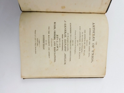 Newark.- Justice.- THE ARTICLES OF UNION...FOR THE PURPOSE OF PROVIDING A GENERAL LUNATIC ASYLUM contemporary morocco, small 4to, Newark, n.d. [??] - 2