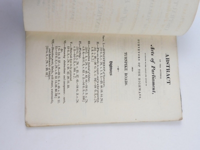 Roads.- Newark.- AN ABSTRACT OF THE ACT OF PARLIAMENT AS RELATE TO...TURNPIKE ROADS containing sealed appointment to Surveyor of the town of Knapthorpe, publisher's wrappers, 8vo, S. & C. Ridge, 1829 - 3