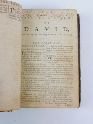 Book of Common Prayer.- Provincial Printing.- Lewis (W. Rev.) THE BOOK OF COMMON PRAYER... contemporary ink ownership signature of Thomas Mead Derby, wood-engraved vignettes throughout, contemporary calf, rebacked, 8vo, preserved in later box, 1778 *** T - 4