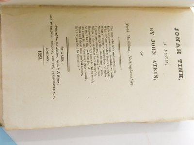 Millhouse (Robert) SHERWOOD FOREST 1827 § Atkin (John) JONAH TINK Newark,1823, publisher's boards, 8vo (2) - 2