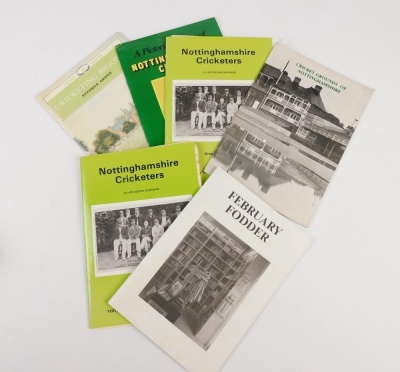 Wynn-Thomas (Peter) THE HISTORY OF NOTTINGHAMSHIRE COUNTY CRICKET CLUB 8vo, 1992; Haynes (Basil) and John Lucas THE TRENT BRIDGE BATTERY publisher's cloth, dust-jacket, 1985 ; and 7 others, pamphlets and short histories of Nottinghamshire Cricket Club (9) - 8