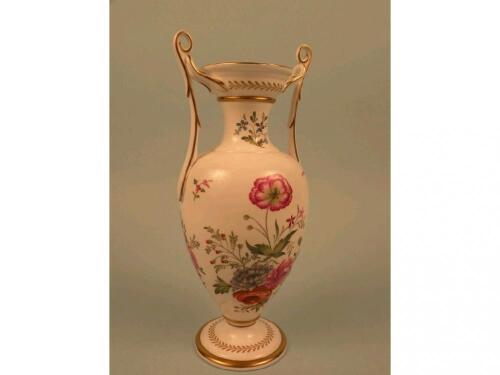 A Spode Chatsworth pattern two handled porcelain vase