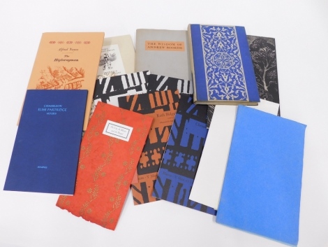 Private Press.- Inky Parrot Press.- A handful Of Hairs, 2009; Gogmagog Press.- Cox (Morris) Crash An Experiment In Block Making And Printing, 1963; and 12 others, British Private Press.