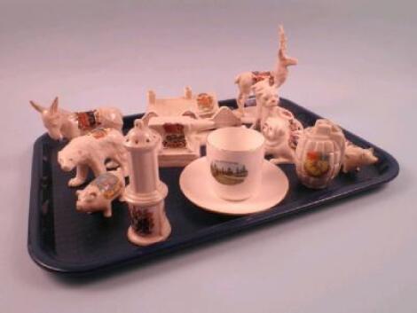 A quantity of late 19th/early 20thC crested china to include the Forth Bridge