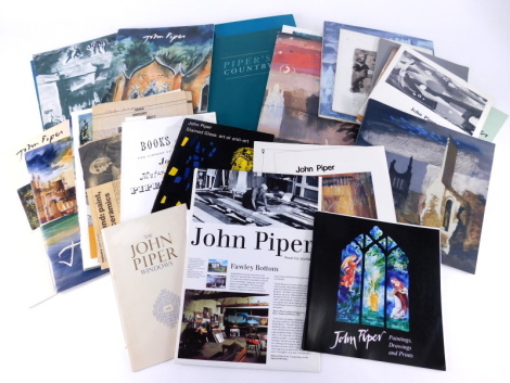 John Piper, various gallery catalogues including Gadsby Gallery, Malborough Gallery, and other works on John Piper. (a quantity)