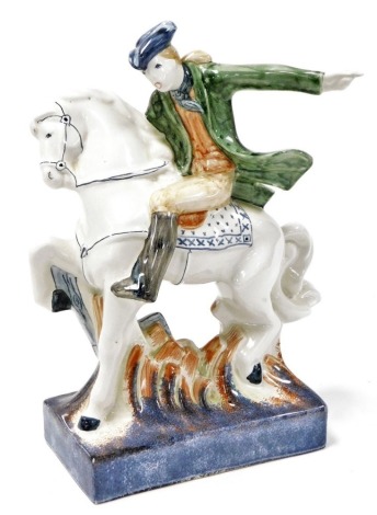 A Rye pottery figure of Paul Revere on horseback, from the American Heroes series, 29cm high.