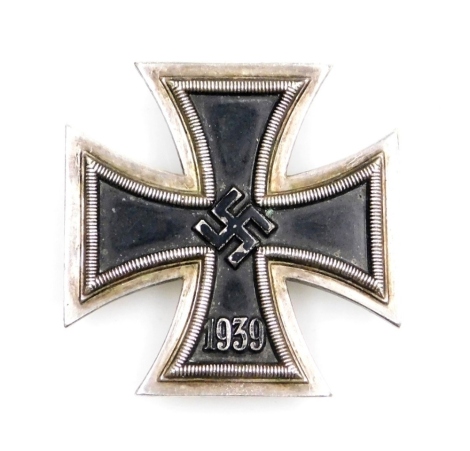 A German Third Reich 1st class Iron Cross, the pin stamped S1.