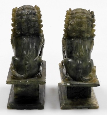 A pair of Chinese soapstone carved figures of dogs of fo, 18cm high. - 4
