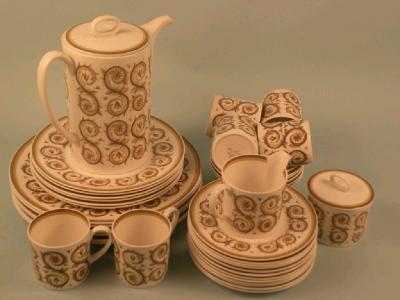 A Susie Cooper bone china part dinner and coffee service decoration