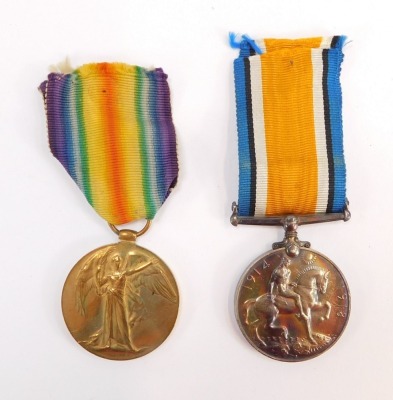 A WWI Great War and Victory Medal pair, named to Pte F T Cane, Royal Army Medical Corps, 93516. (2)