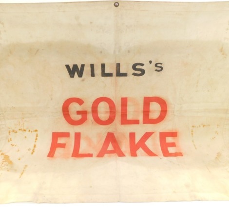 A Wills's Gold Flake advertising banner, 120cm high, 154cm wide.