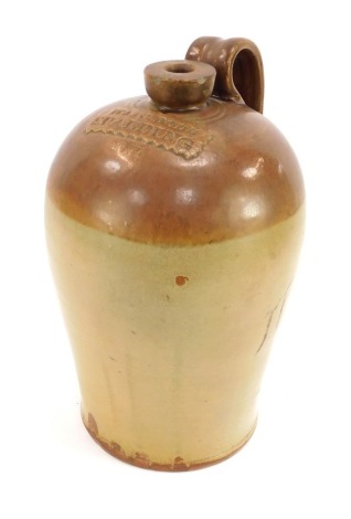 A 19thC stoneware bottle, with raised tablet for Isaac Dods of Spalding, 40cm high.