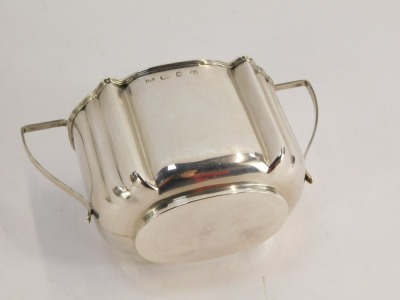 Vendor will collect 17.05/22 - A Victorian silver sugar bowl, with two handles and fluted body, Birmingham 1897, 4oz. - 3